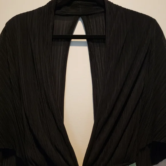 Free People sheer black wrap dress - Picture 2 of 6